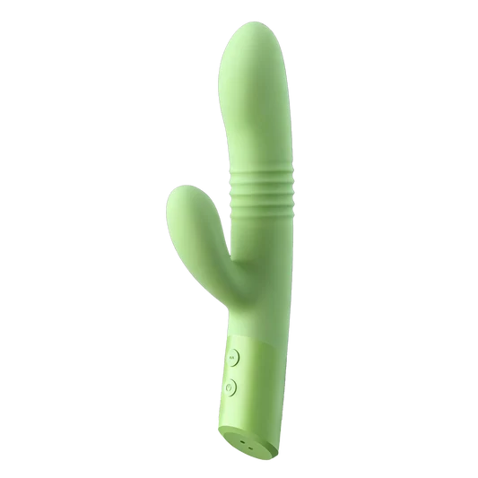 Green and textured dual vibrator on a transparent background