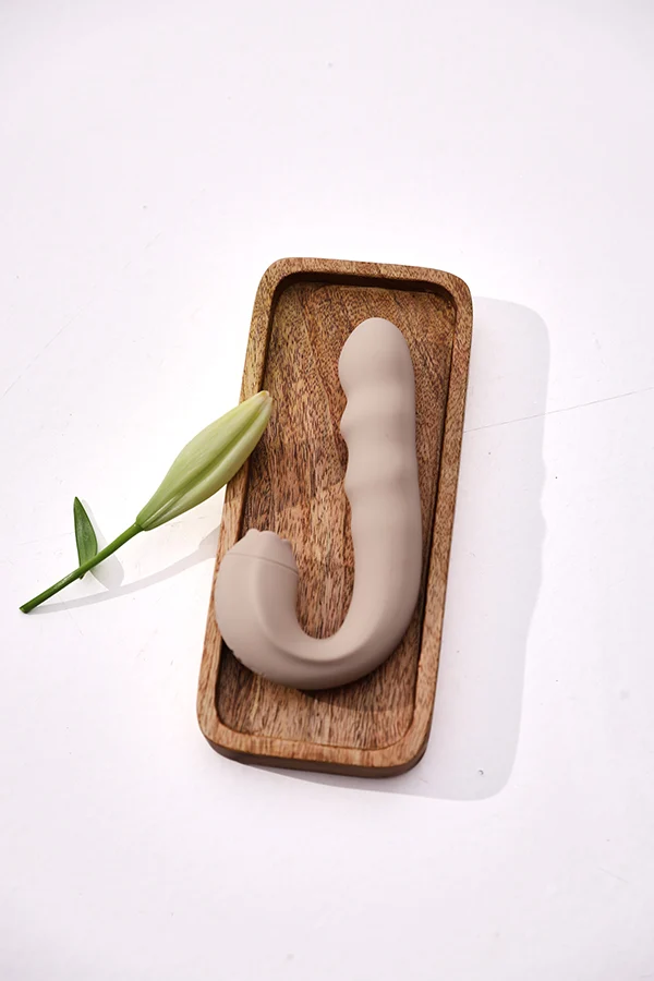 Triple Vibe on a wooden tray with a white background