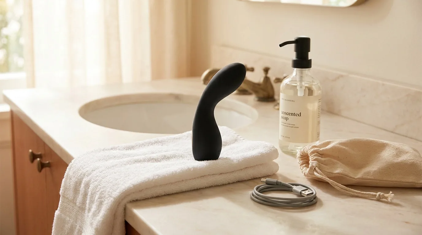 Cleaning, Charging, and Storage for a Motorized Toy - thrusting dildo