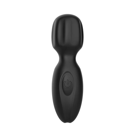 Black mini wand vibrator on a transparent background